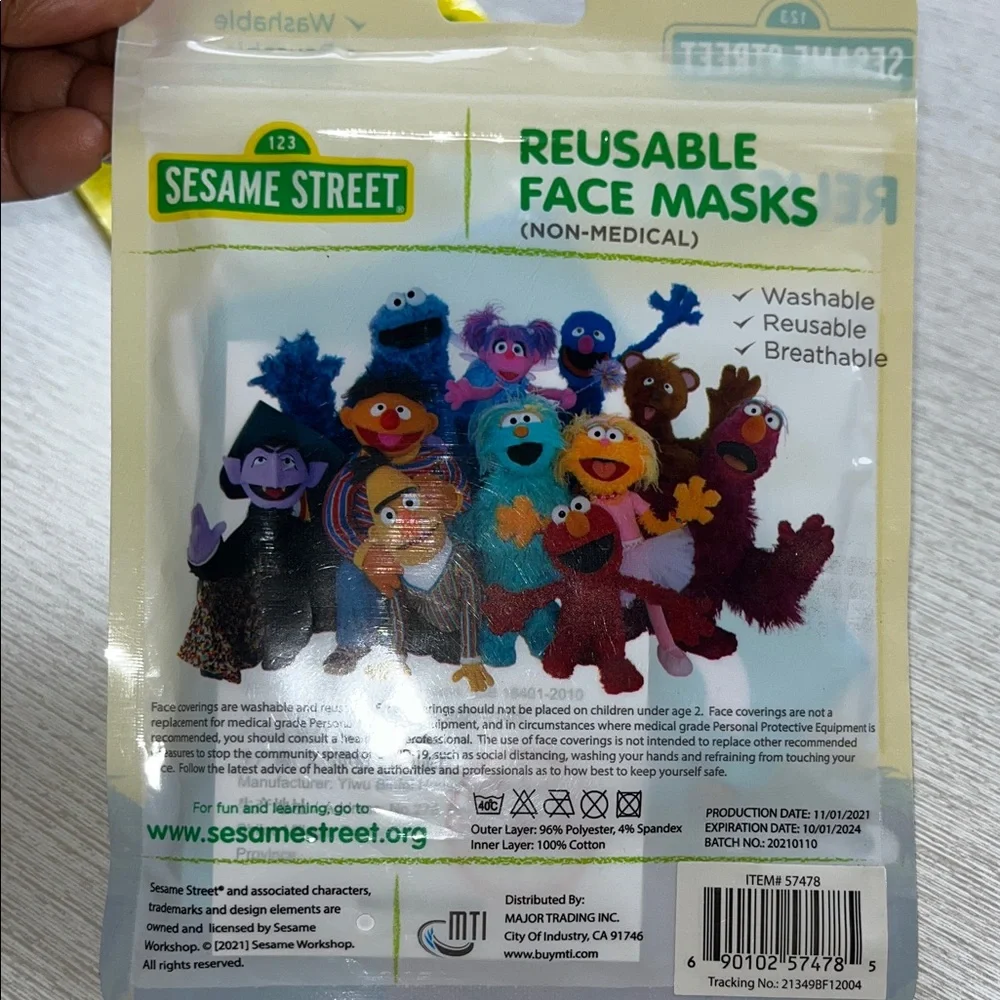 Sesame Street Cookie Monster Blue Face Mask